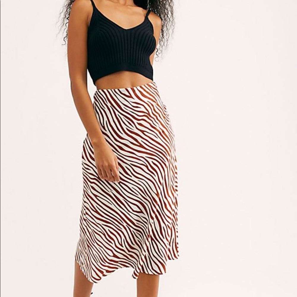Brown and white zebra skirt